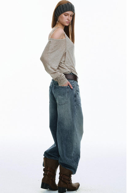 Hot Slanted Wool Knit Top