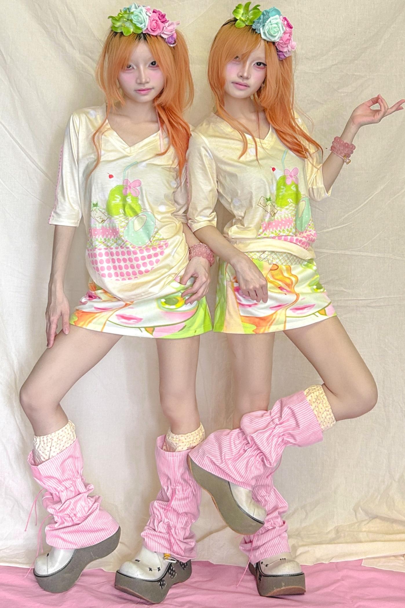 Candy Stripe Polka Drawstring Sock Cover