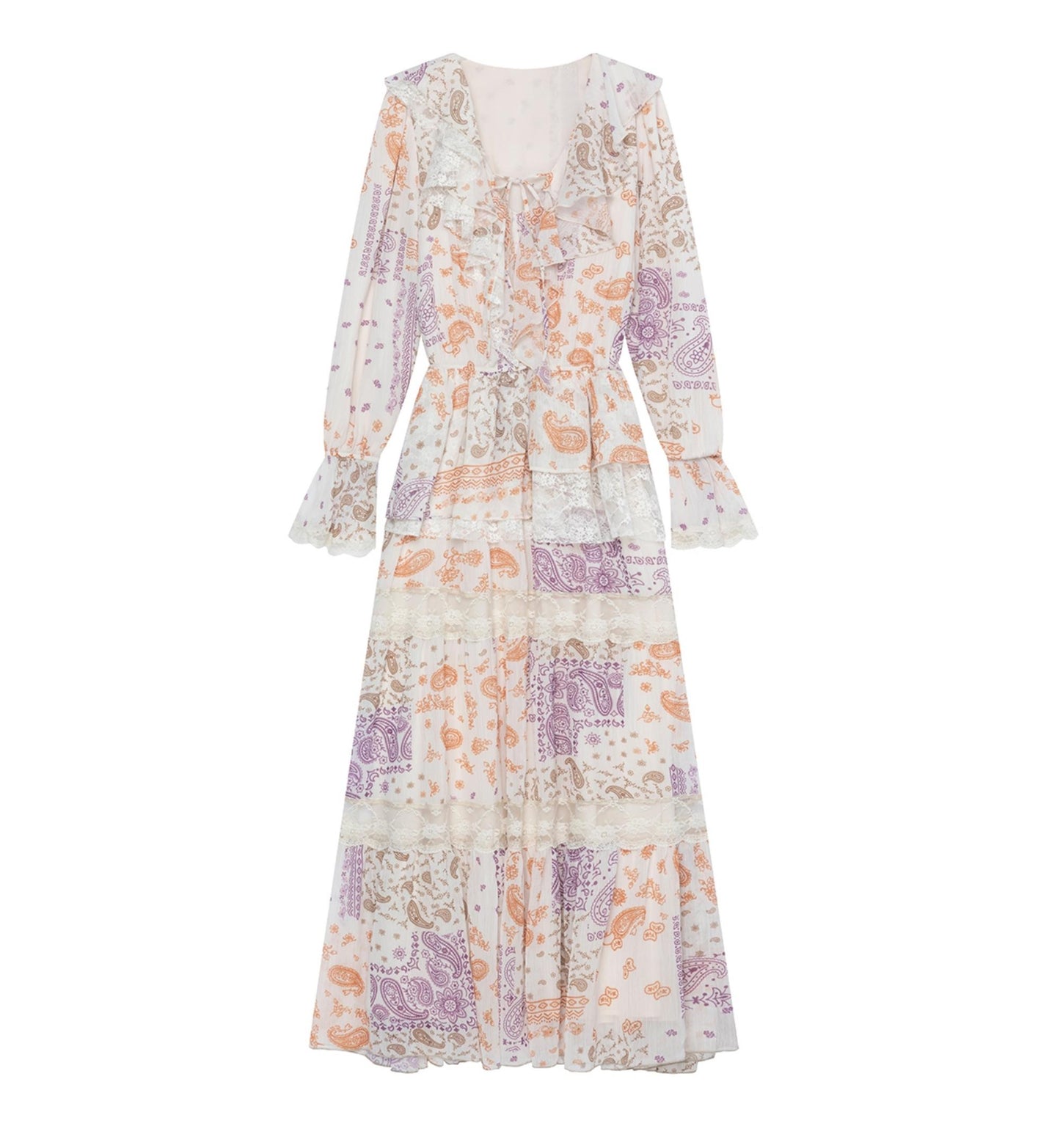 Cashew Flower Vintage Lace Dress Set-Up