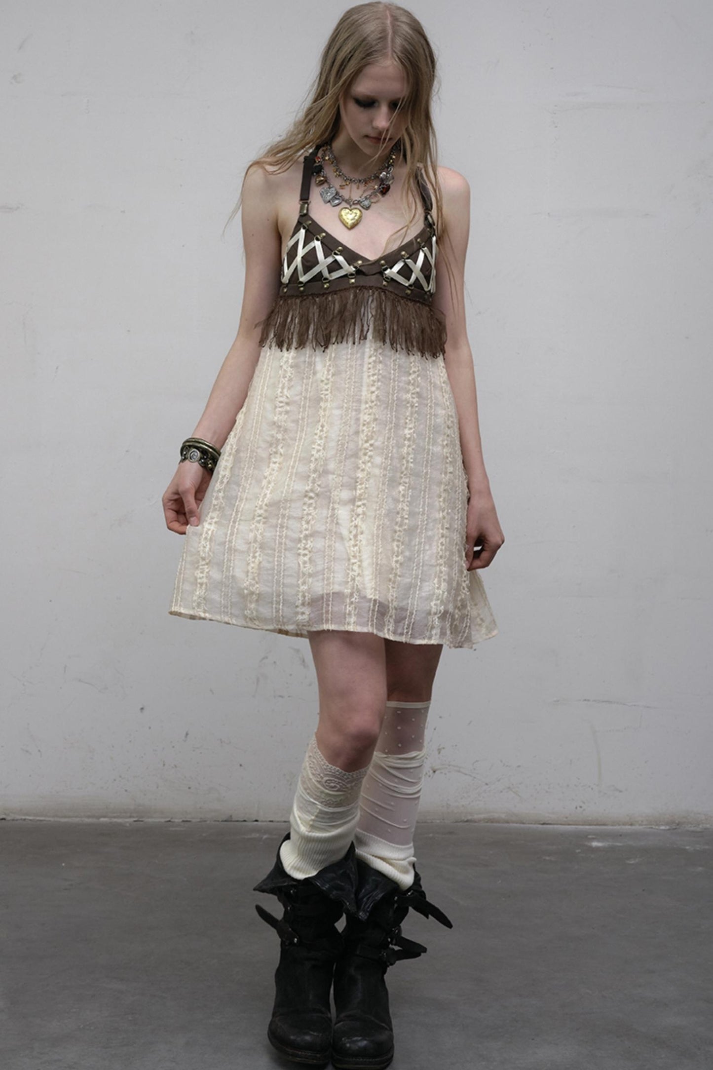 Luxury Halter Leather Dress