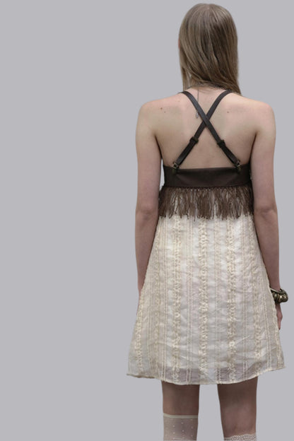 Luxury Halter Leather Dress