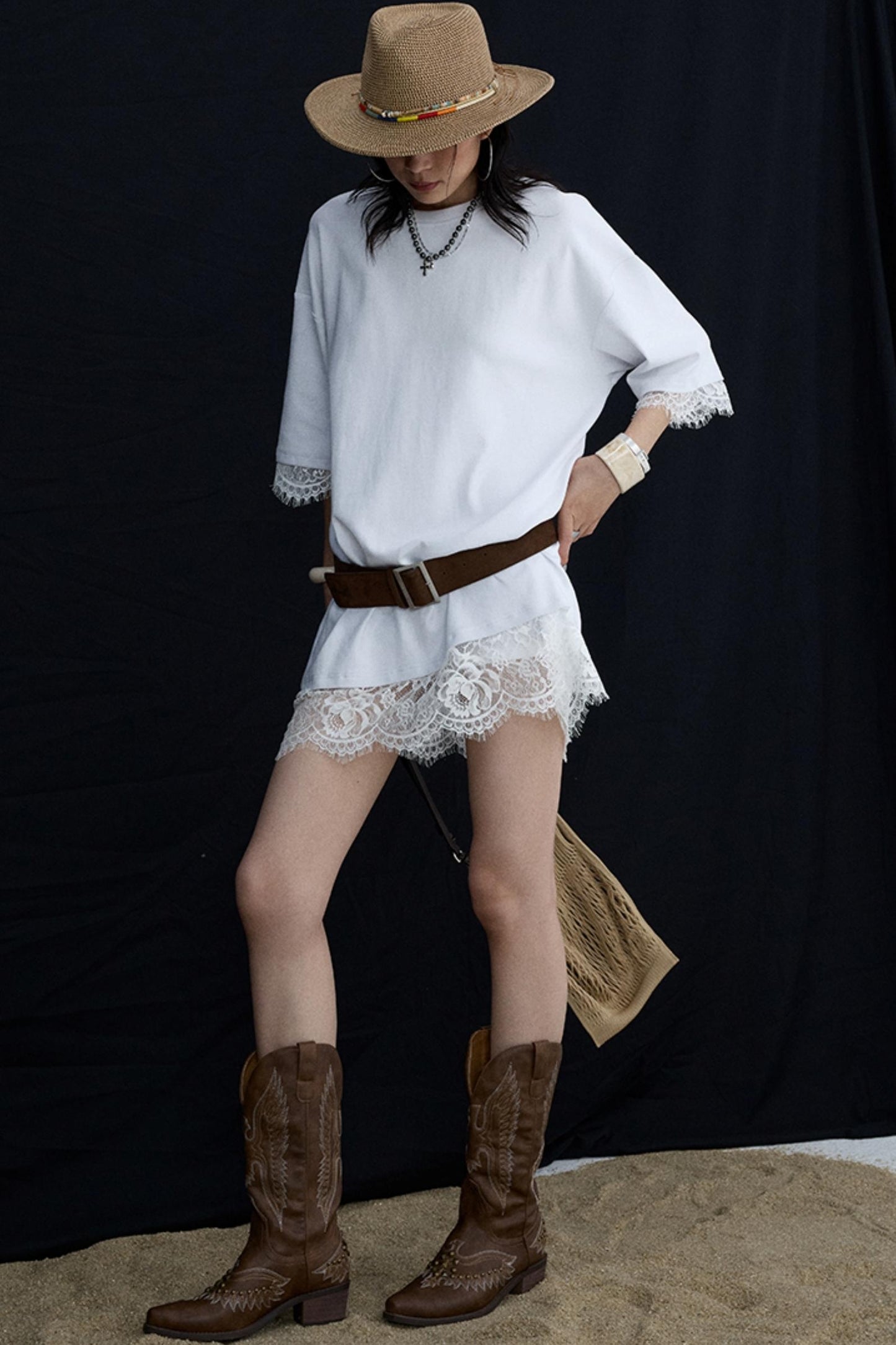 Vintage Distressed Square Buckle Waist Seal