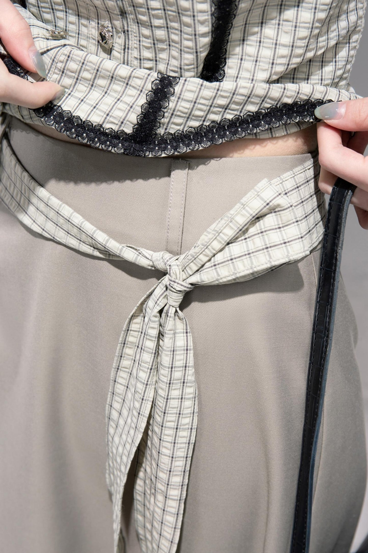 City Light Grey Slit Skirt