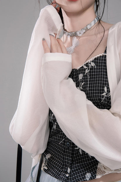 Cool Oxygen Bat-Sleeve Cardigan