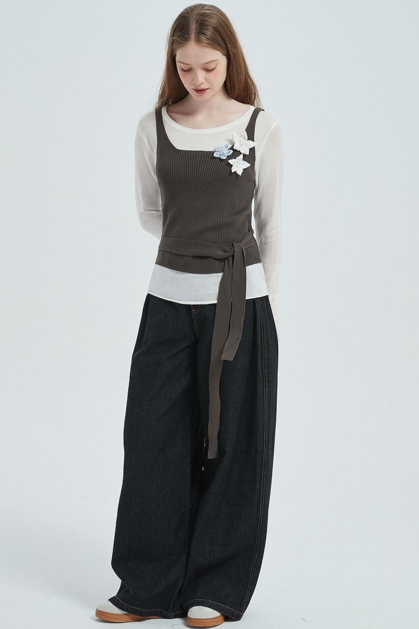 Autumn Floral Knitted Vest