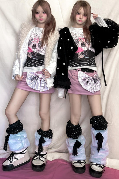 Plush Polka Dot Socks Cover