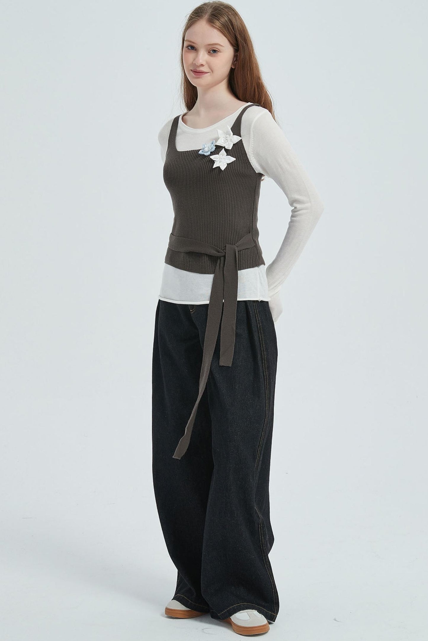 Autumn Floral Knitted Vest