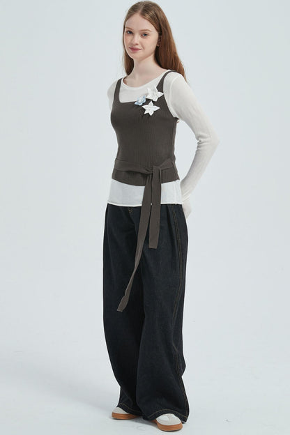 Autumn Floral Knitted Vest