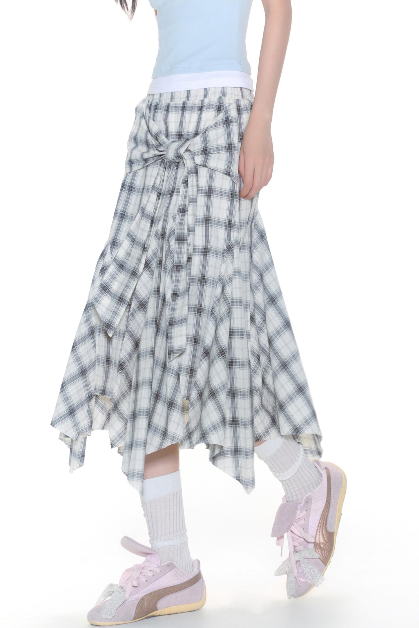Summer Check Waist Skirt