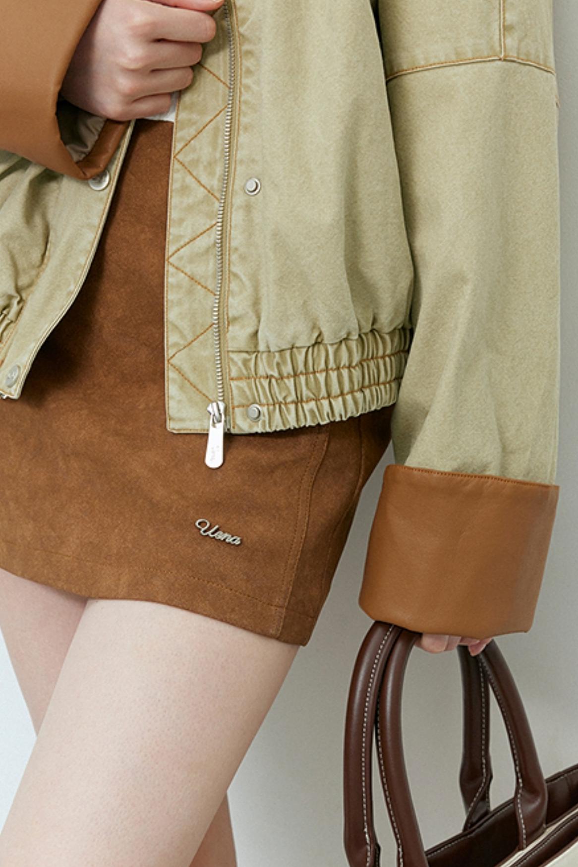 Split Leather Cargo Jacket