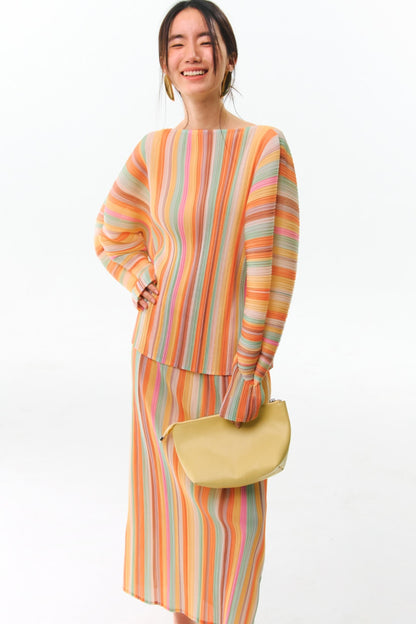 Orange Pleated Bustier Set-Up