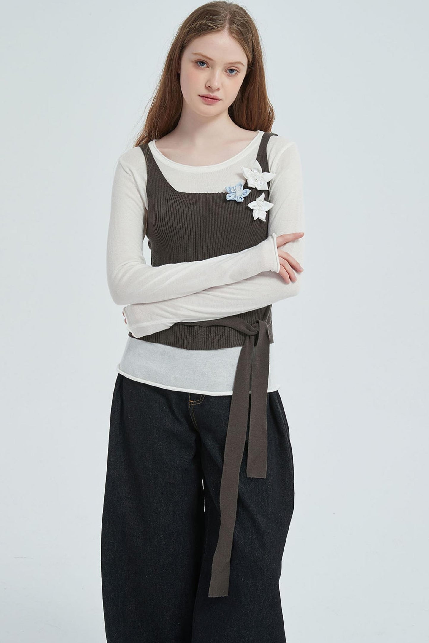 Autumn Floral Knitted Vest