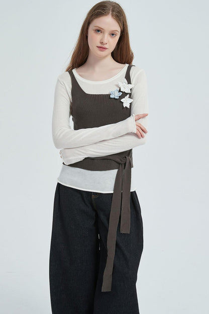 Autumn Floral Knitted Vest