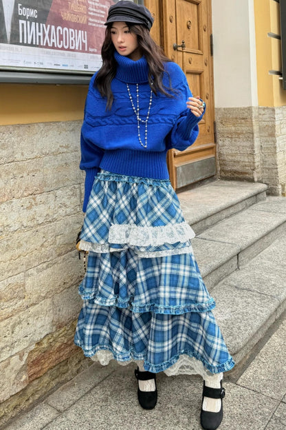 Vintage Blue Turtleneck Sweater