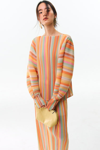 Orange Pleated Bustier Set-Up