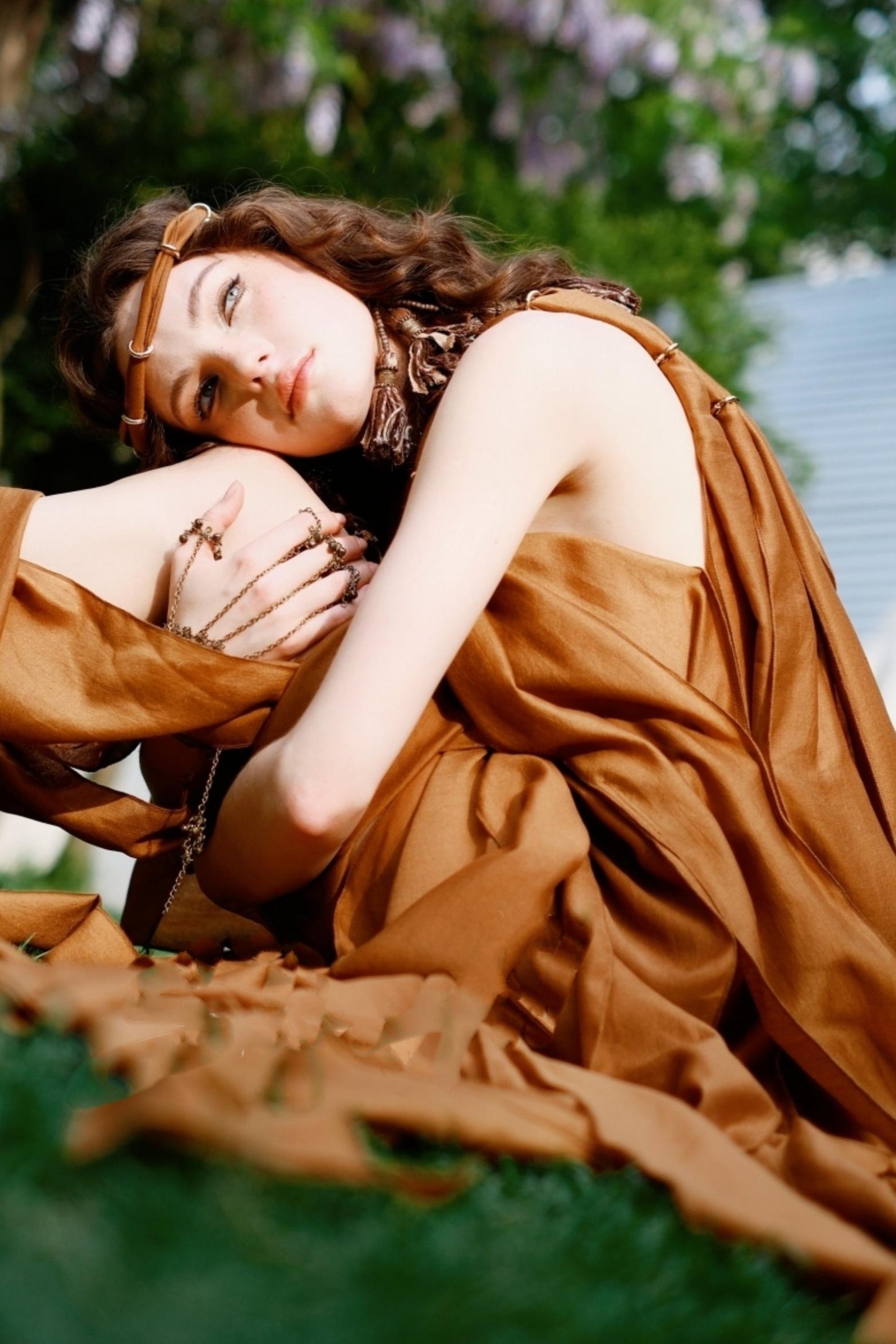 Wandering Caramel Halterneck Dress