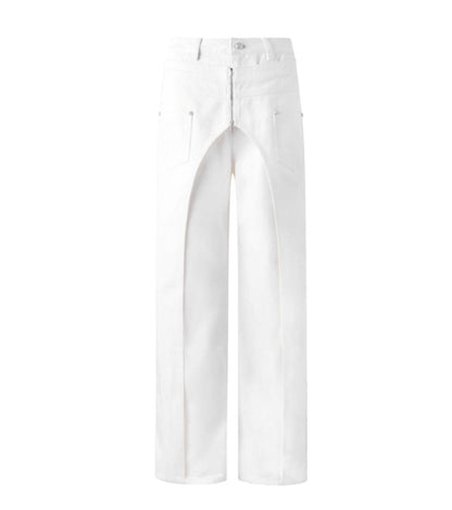 Design Two-Piece Zip-Up Wide-Leg Jeans