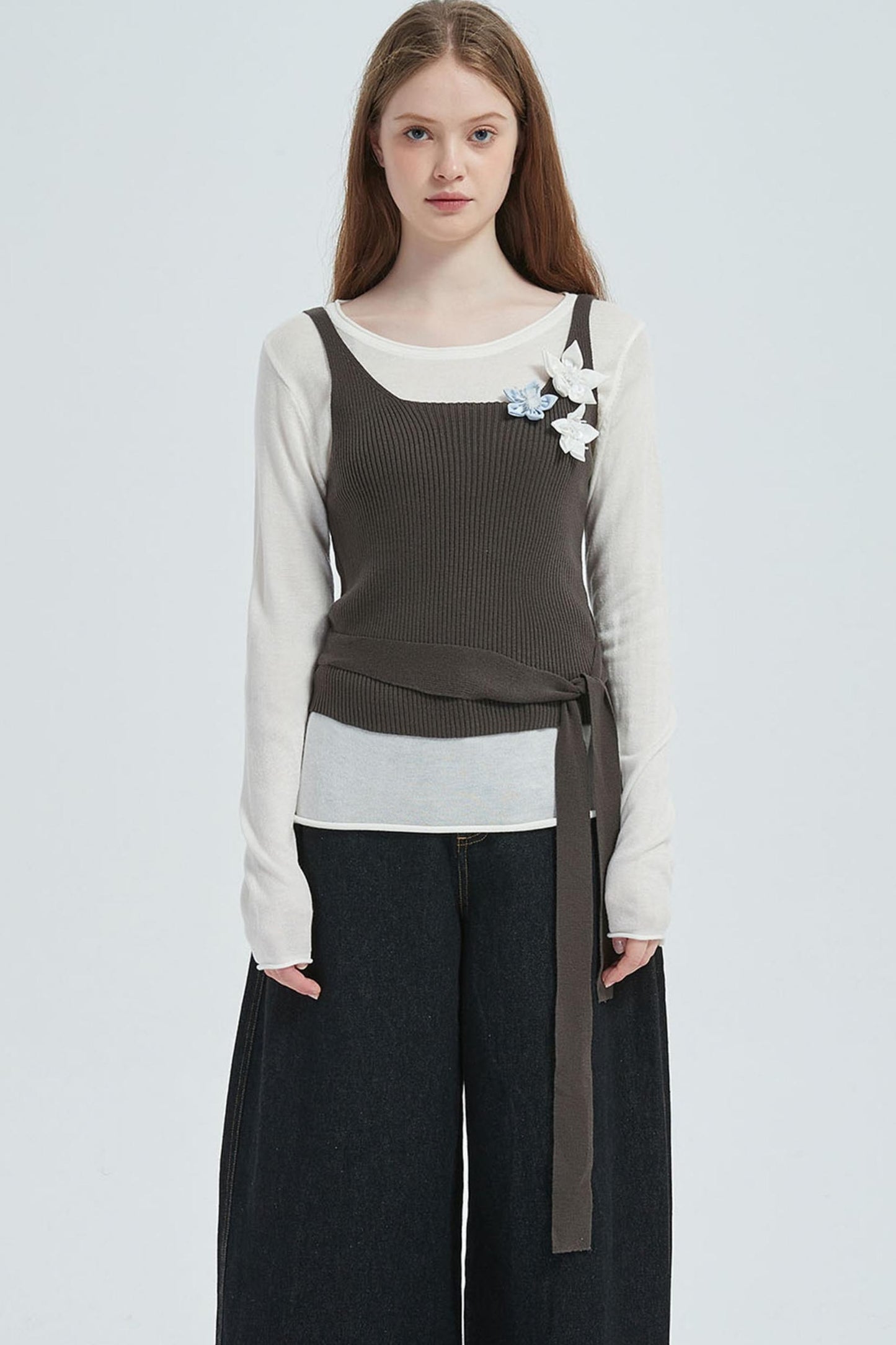 Autumn Floral Knitted Vest