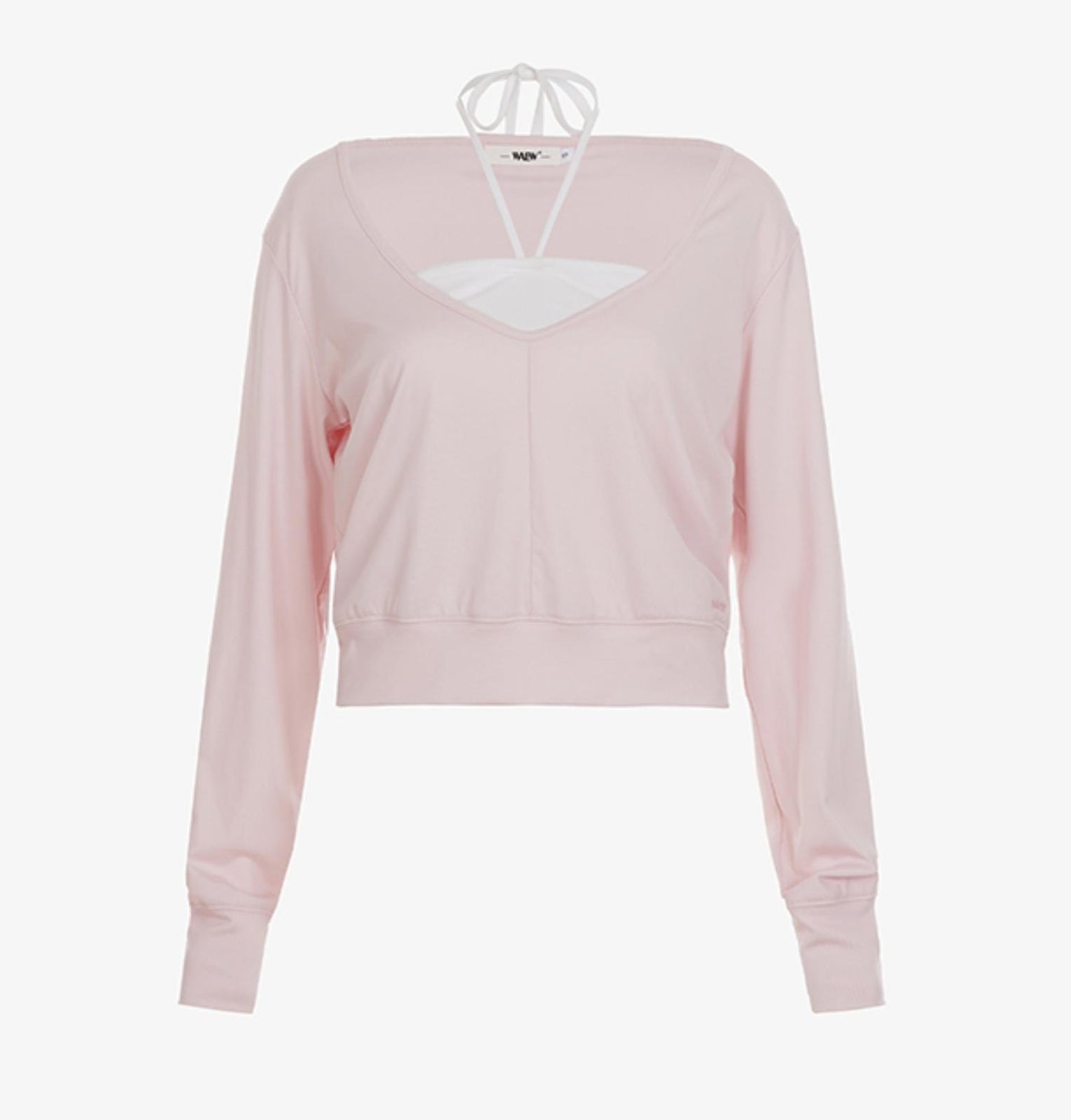 Layered Halterneck Long-Sleeved Tops