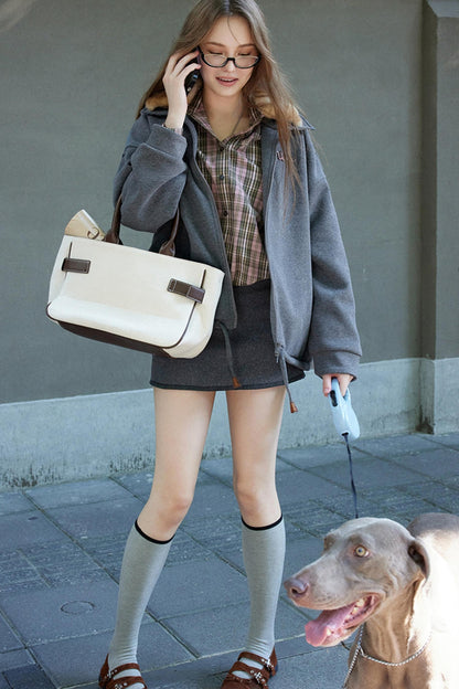 Patch Embroidered Baggy Coat