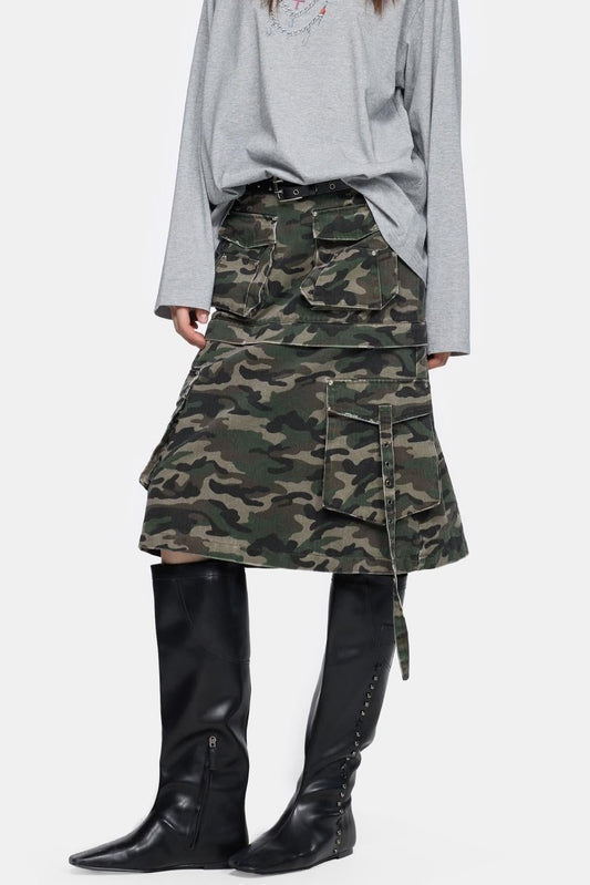 Spice Girl Style Camouflage Skirt