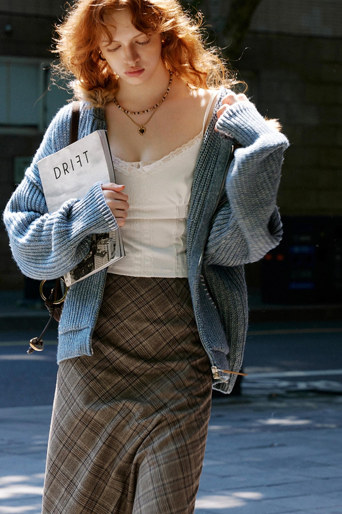 Vintage Check A-Line Woolen Skirt