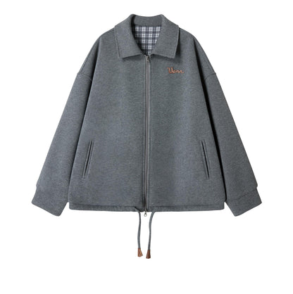 Patch Embroidered Baggy Coat