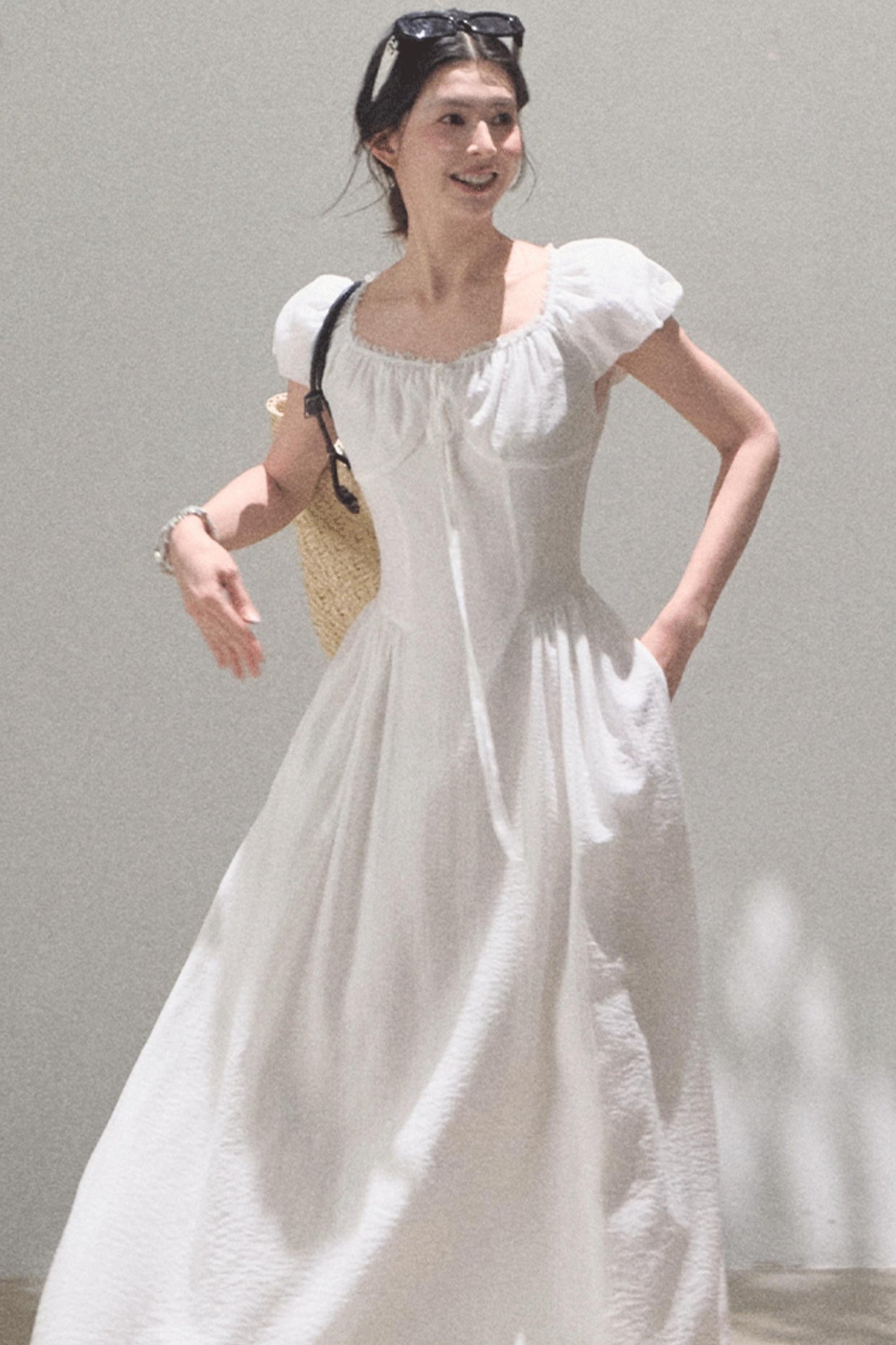 Luminous Cotton Tea Dress