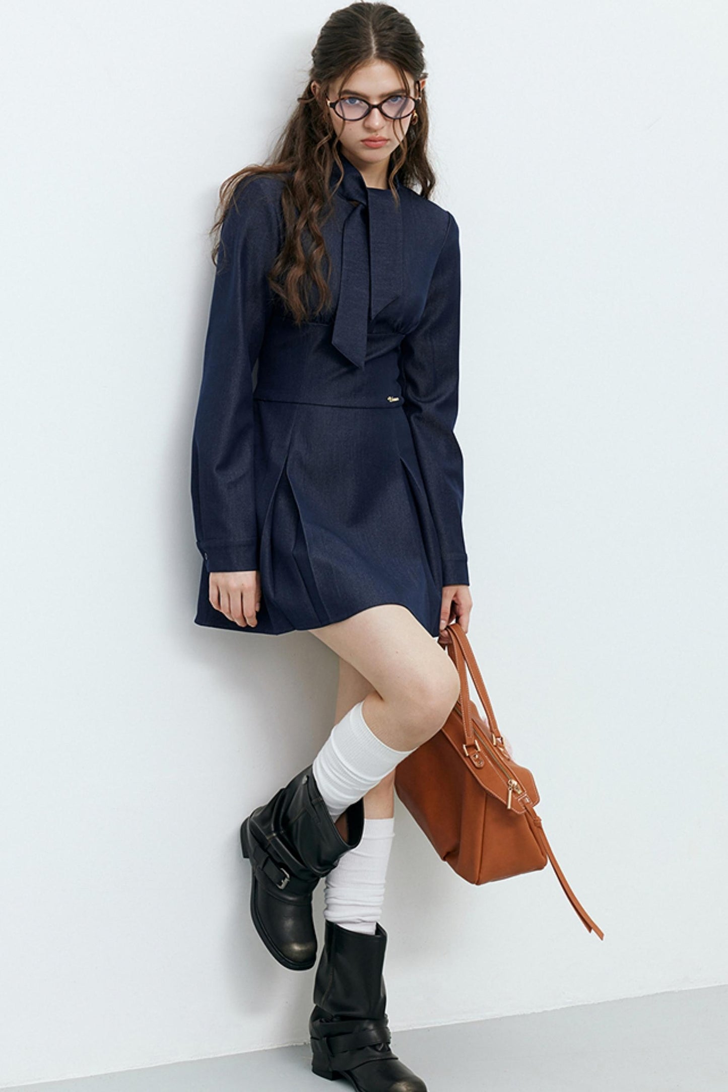 Design Sense Navy Blue Denim Dress