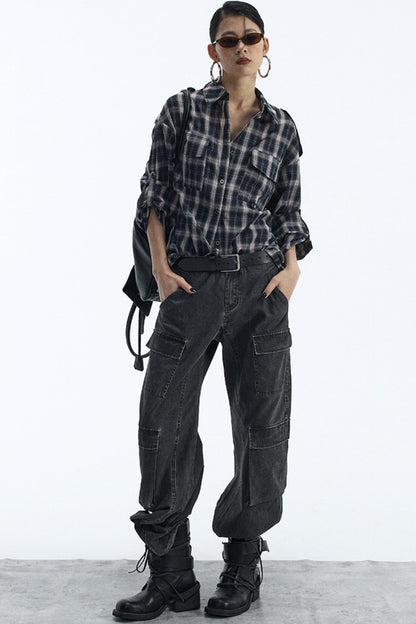 Vintage Black Lapel Shirt