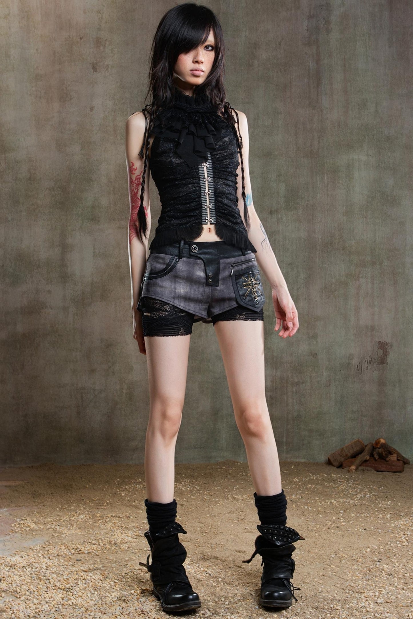 Punk Street Irregular Strappy Shorts