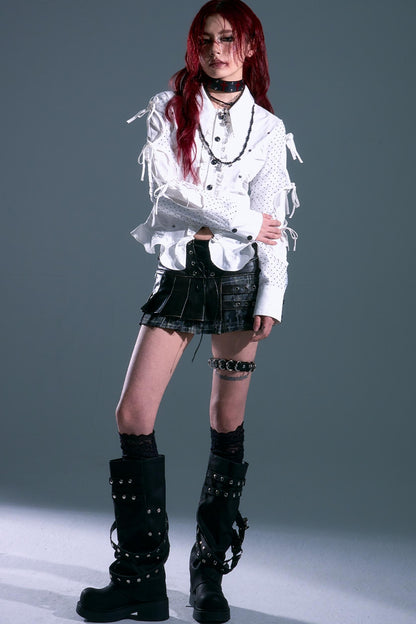 Retro Polka Dot Long Sleeve Shirt