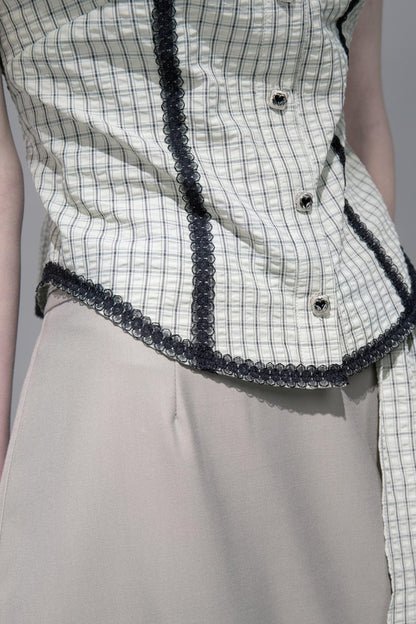 City Light Grey Slit Skirt