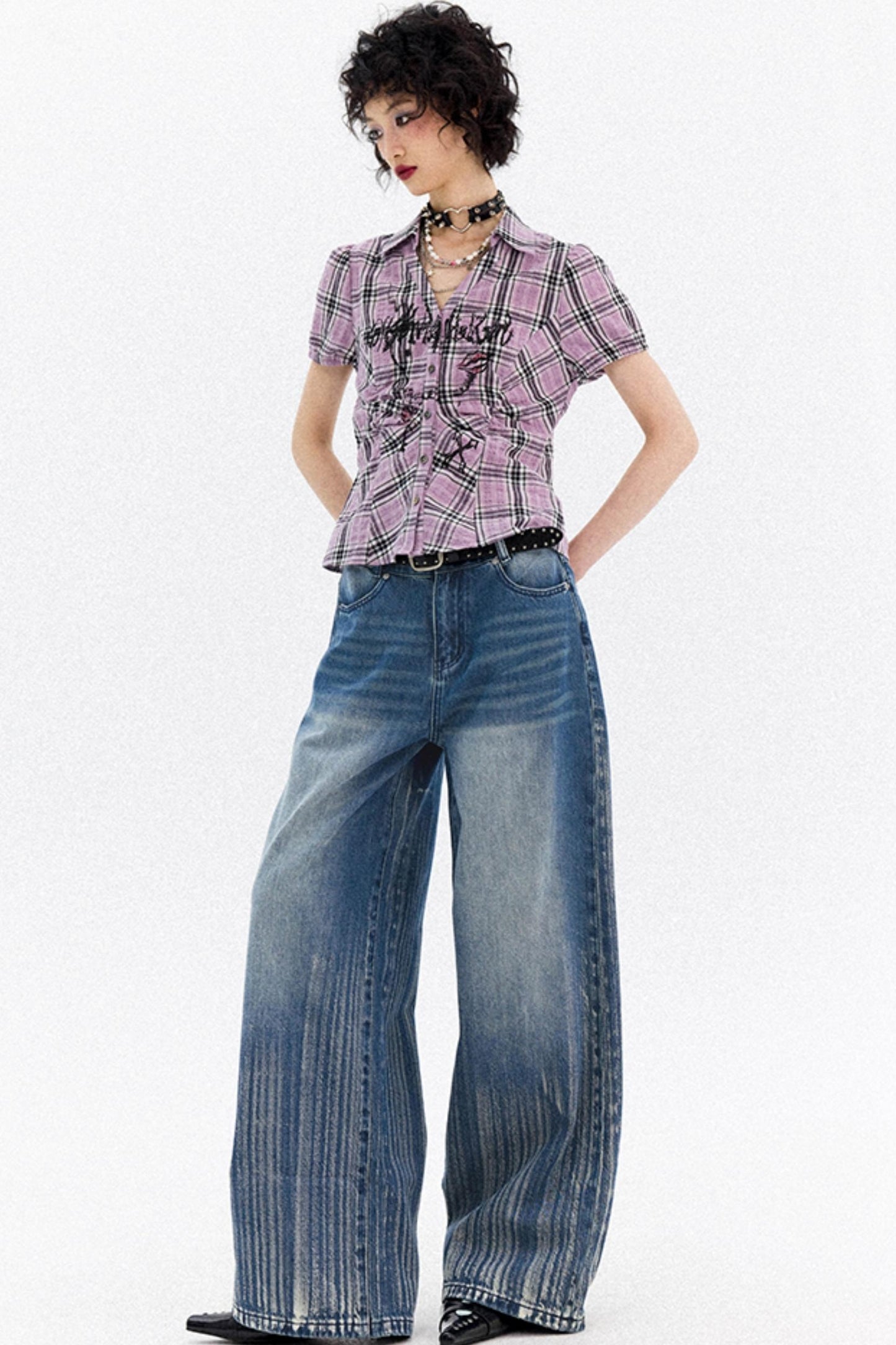 Compass Denim Wide-Leg Pants