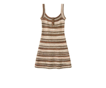 Gradient V-Neck Cardigan Dress Set-Up