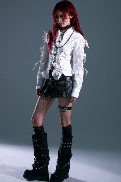 Retro Polka Dot Long Sleeve Shirt