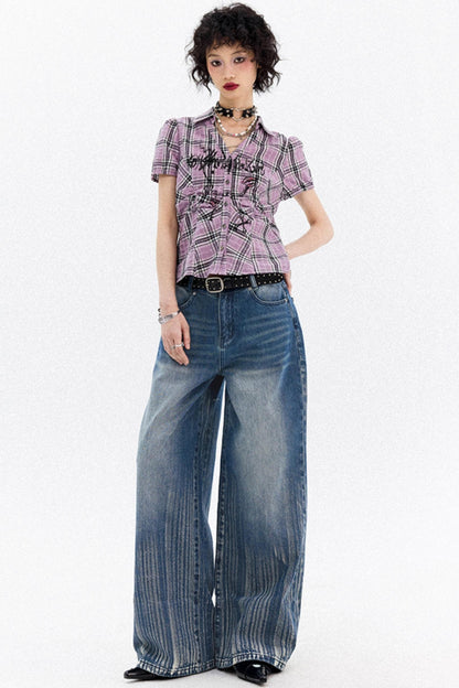 Compass Denim Wide-Leg Pants