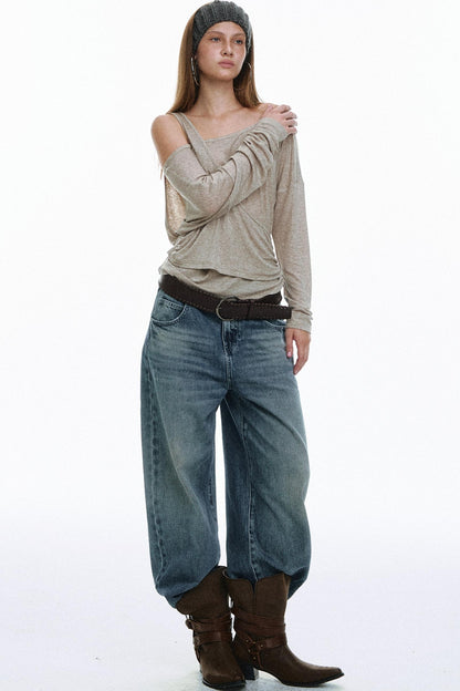 Hot Slanted Wool Knit Top