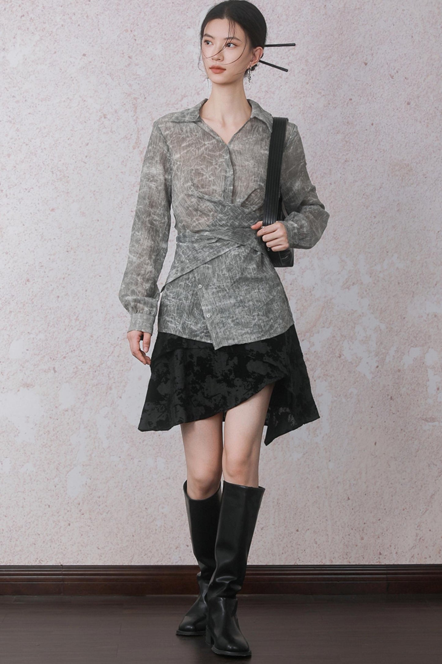 Autumn Staggered Asymmetrical Skirt