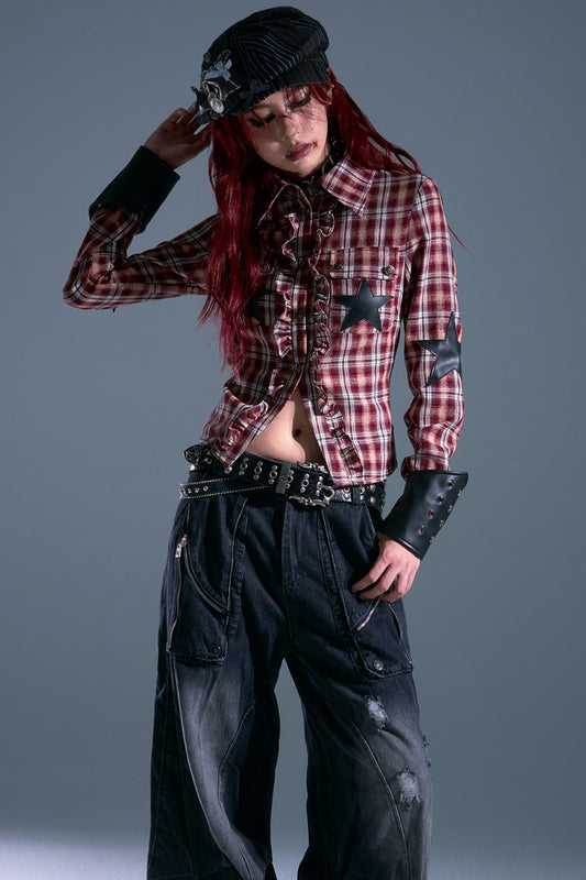 Star Leather Slim Shirt