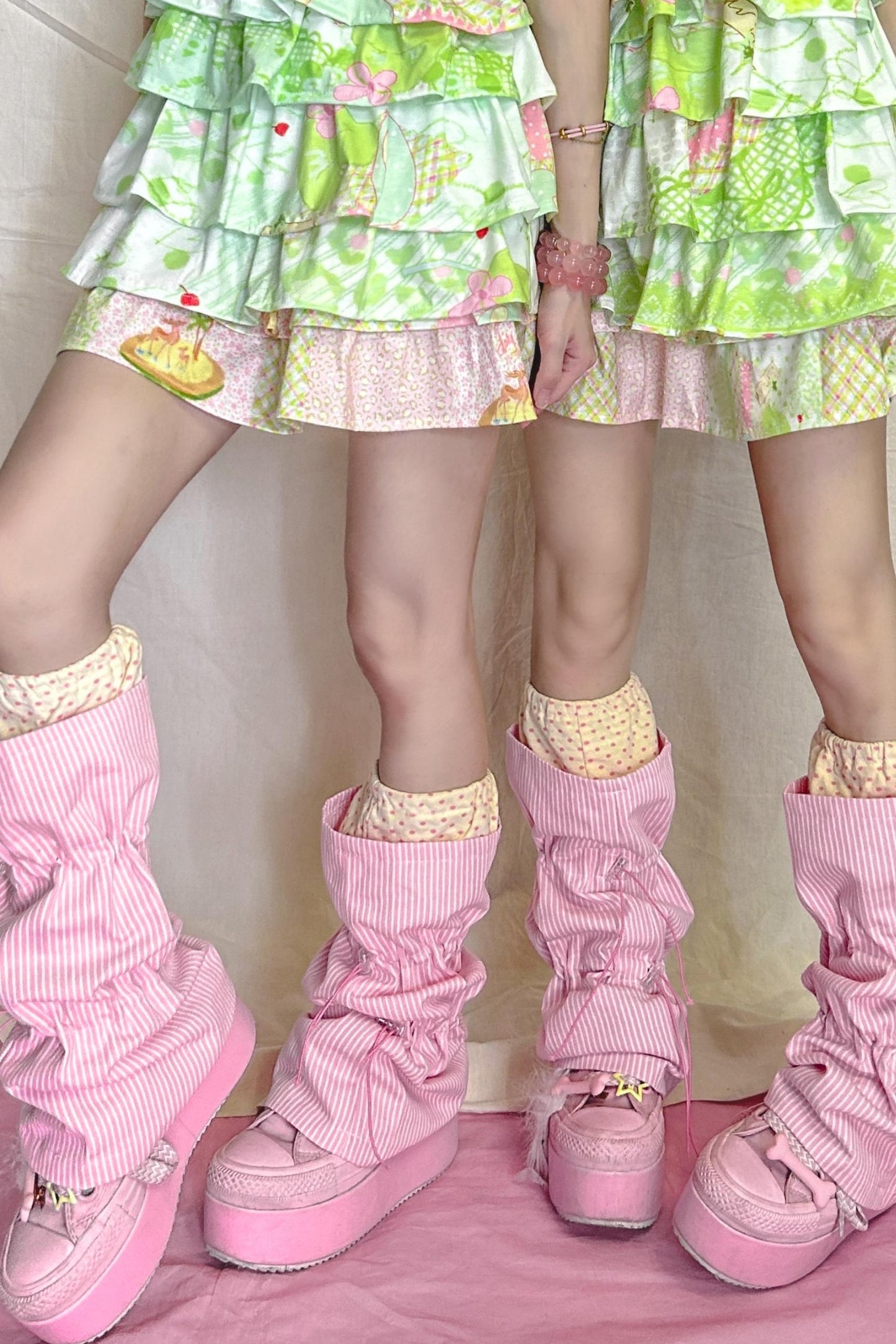 Candy Stripe Polka Drawstring Sock Cover