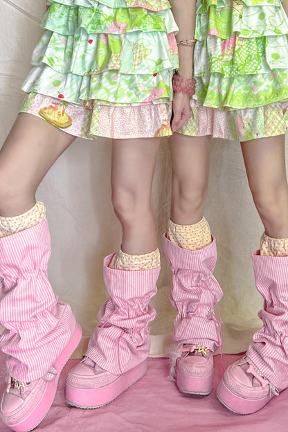 Candy Stripe Polka Drawstring Sock Cover