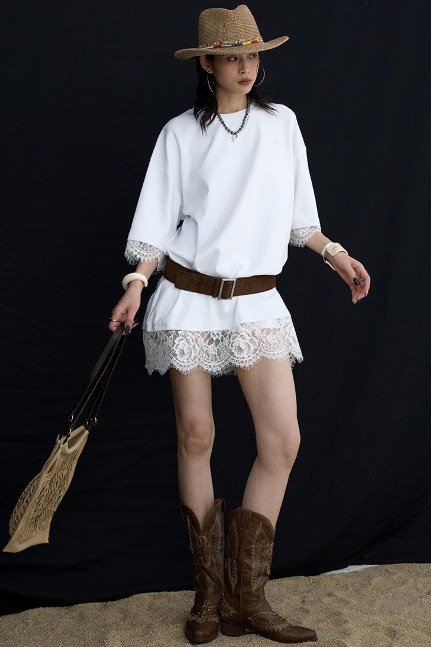 Vintage Distressed Square Buckle Waist Seal