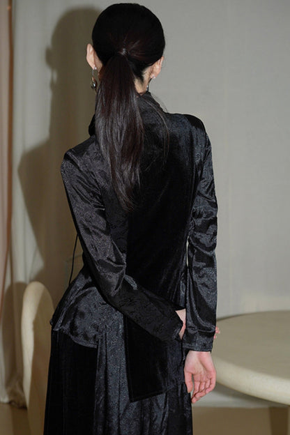 Chinese Style Hand-Buckled Slim Shirt