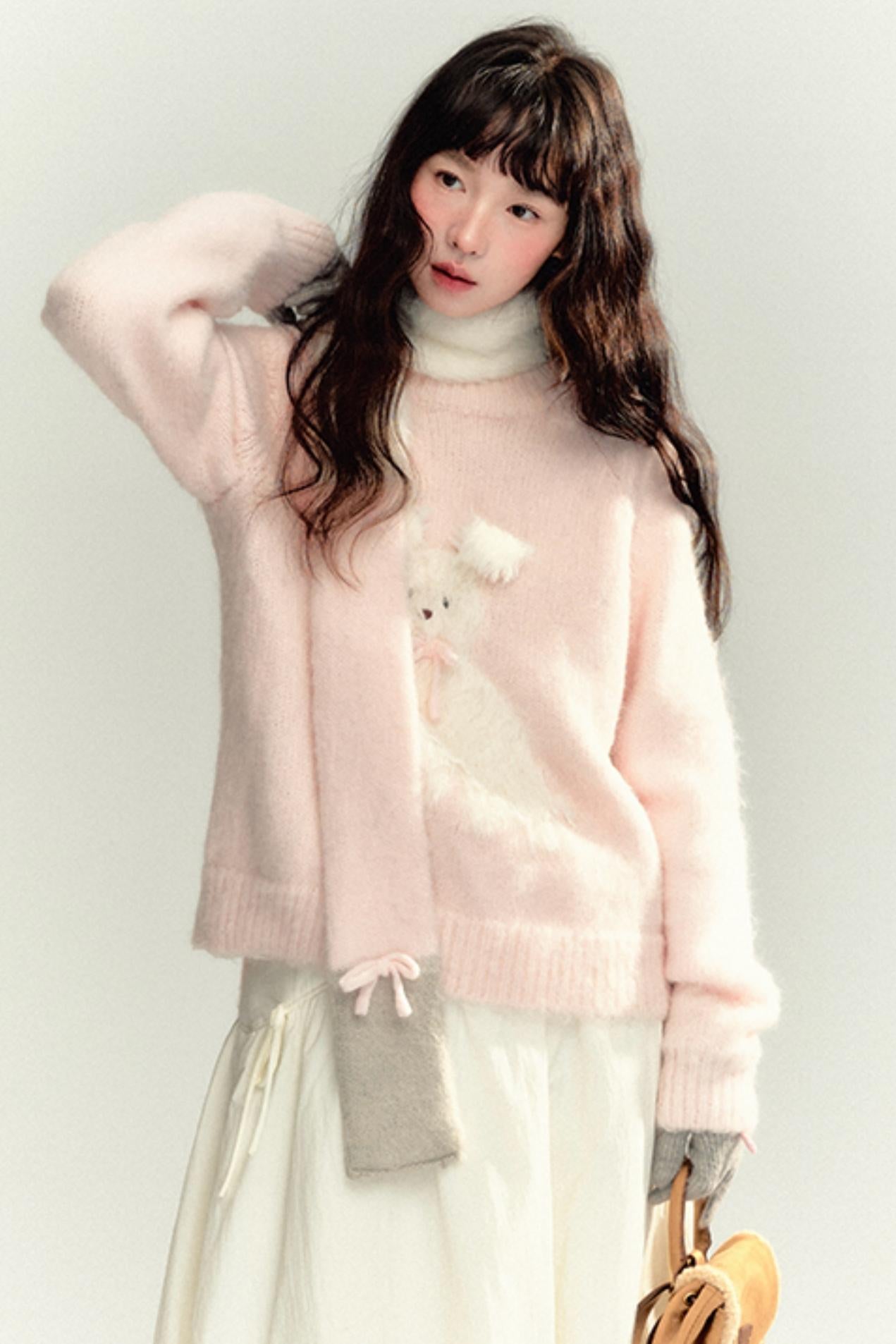 Bunny Mink Knit Sweater Set-Up