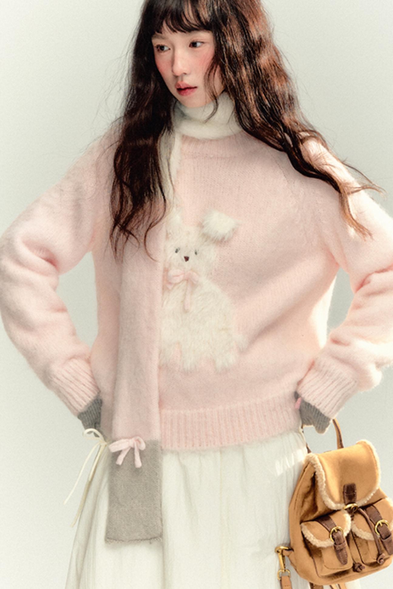 Bunny Mink Knit Sweater Set-Up