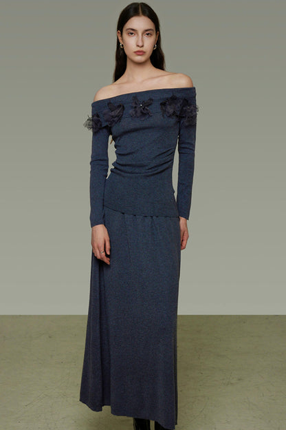 Autumn Knit One-Shoulder Dress