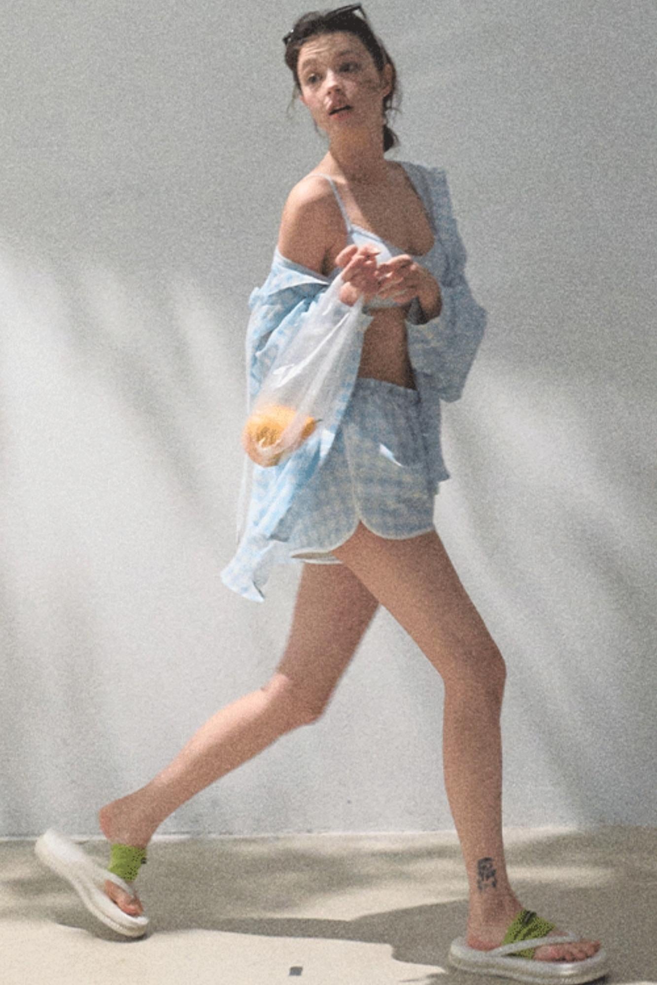 Tencel Hooded Sun Shirt & Plaid Shorts Set-Up