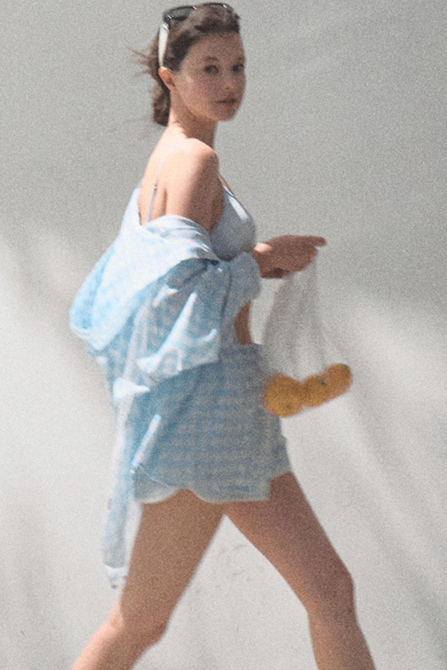 Tencel Hooded Sun Shirt & Plaid Shorts Set-Up