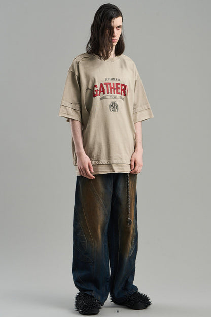 Ripped Cotton T-Shirt